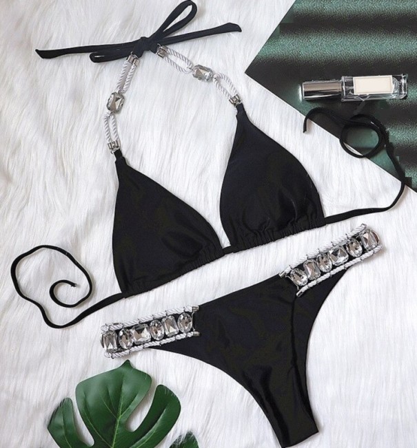 Bikini damskie z kryształkami L 2