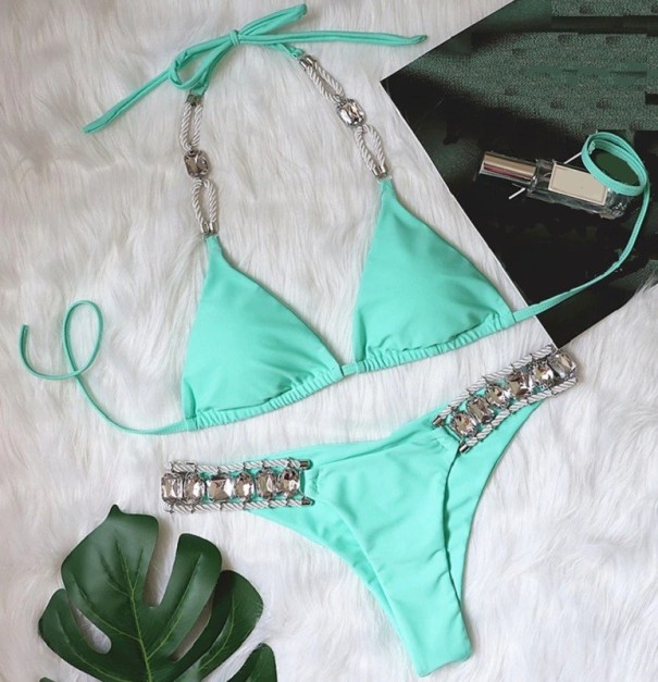 Bikini damskie z kryształkami L 4