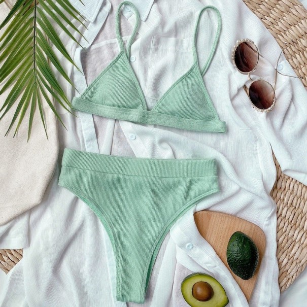 Bikini damskie z wysokim stanem P265 jasnozielony M
