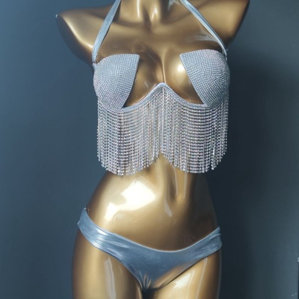 Bikini de damă P1075 argint L
