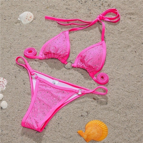Bikini de damă P1249 roz închis S