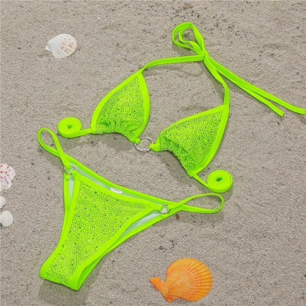 Bikini de damă P1249 verde neon XS