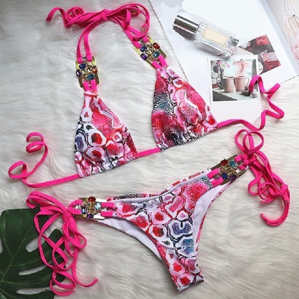 Bikini de damă P301 roz închis S