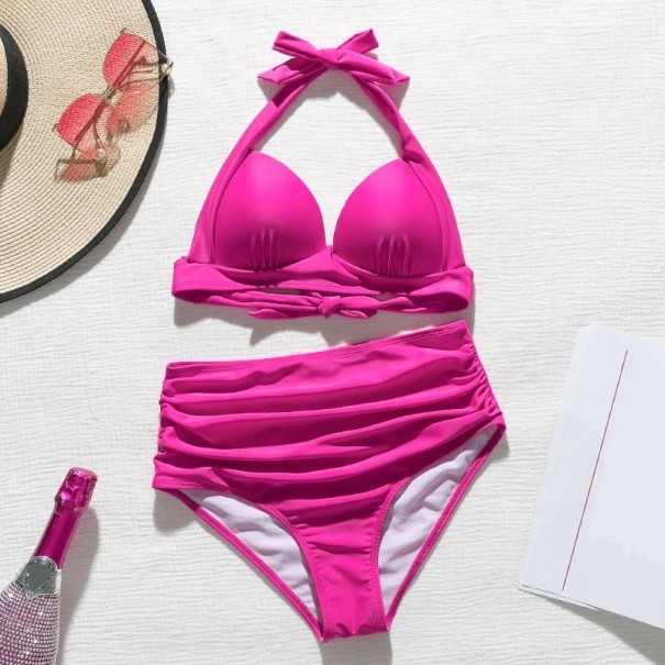 Bikini de damă P327 roz închis L