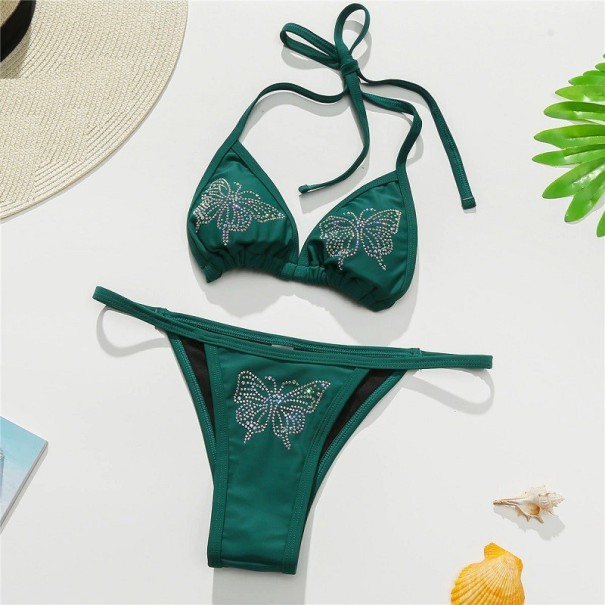 Bikini de damă P338 verde inchis L