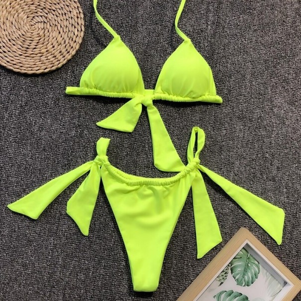 Bikini de damă P383 verde neon XS