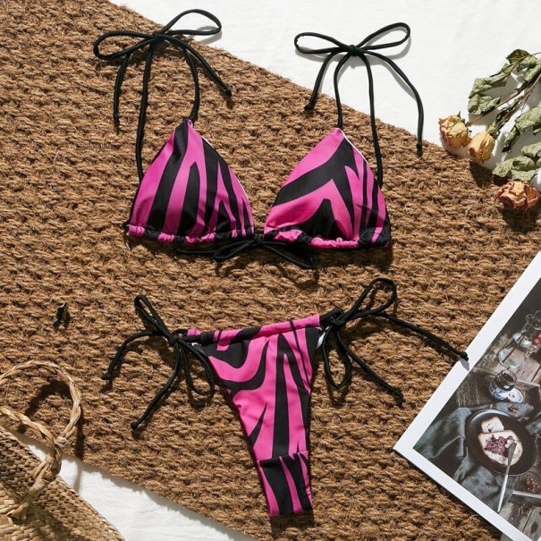 Bikini de damă P386 roz închis L