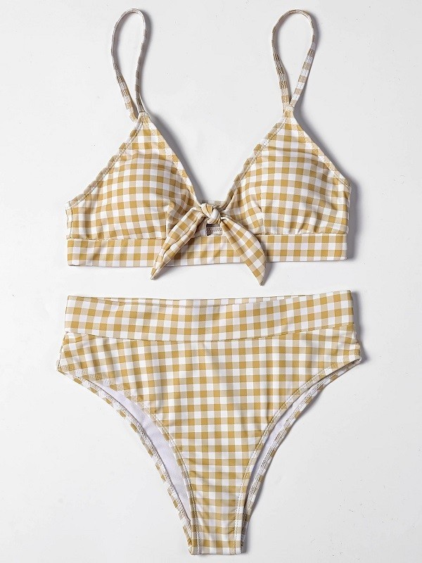 Bikini de damă P454 galben închis M