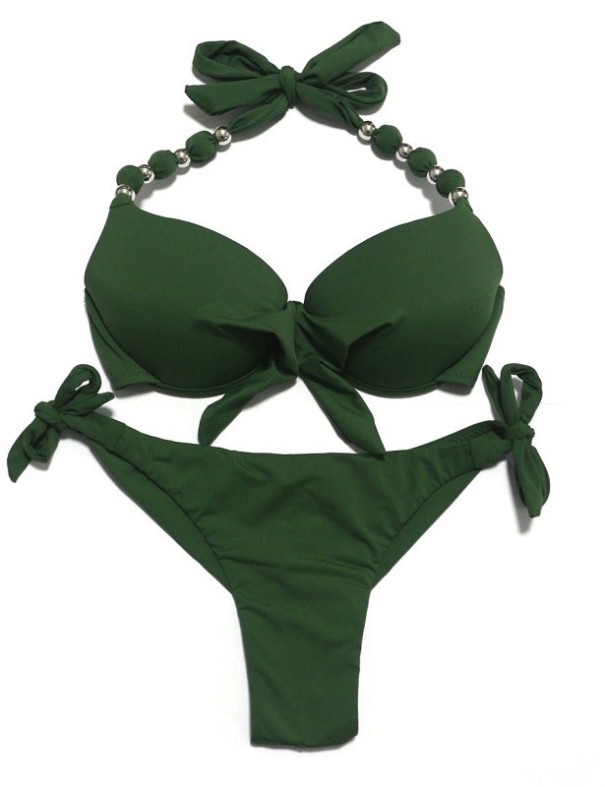 Bikini de damă P492 verde armată XL