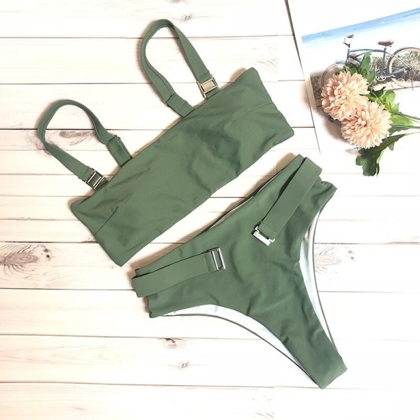 Bikini de damă P619 verde armată M