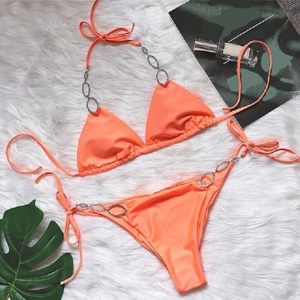 Bikini de damă P630 portocale XS