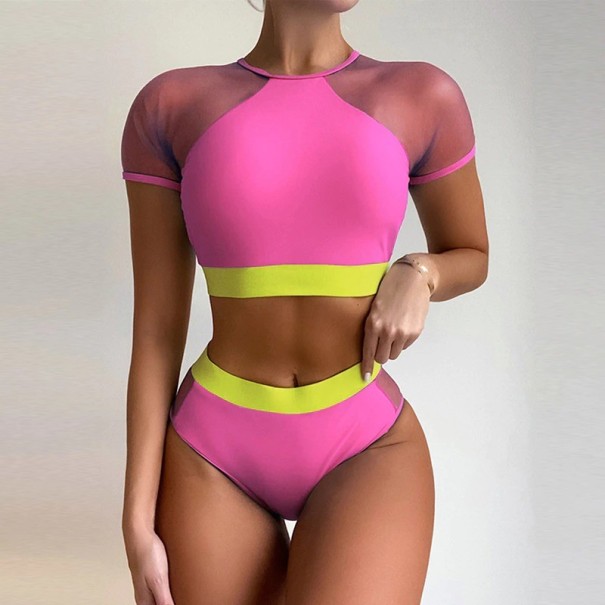 Bikini de damă P633 roz închis S