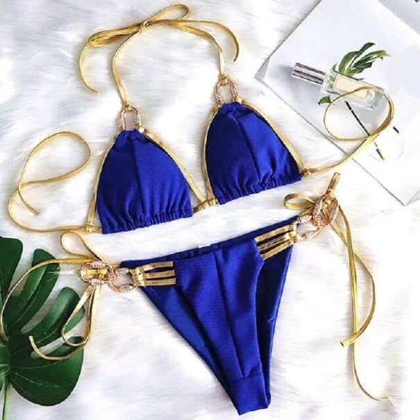 Bikini de damă P712 albastru inchis M