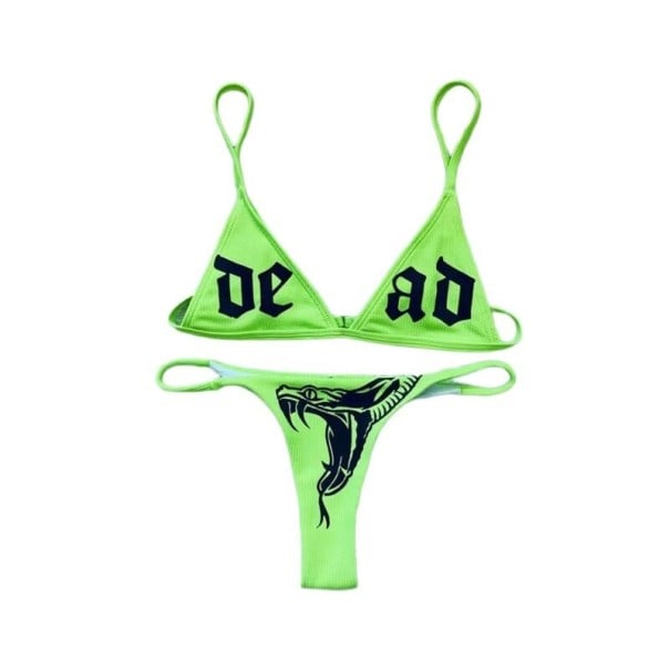 Bikini de damă P774 verde neon S