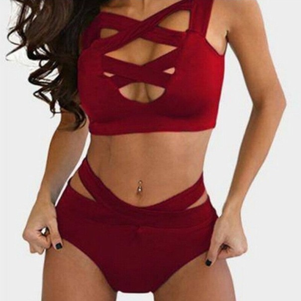 Bikini de damă P815 burgundy M