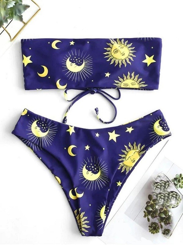 Bikini de damă P921 albastru inchis S