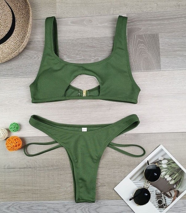 Bikini de mujer P482 verde militar L