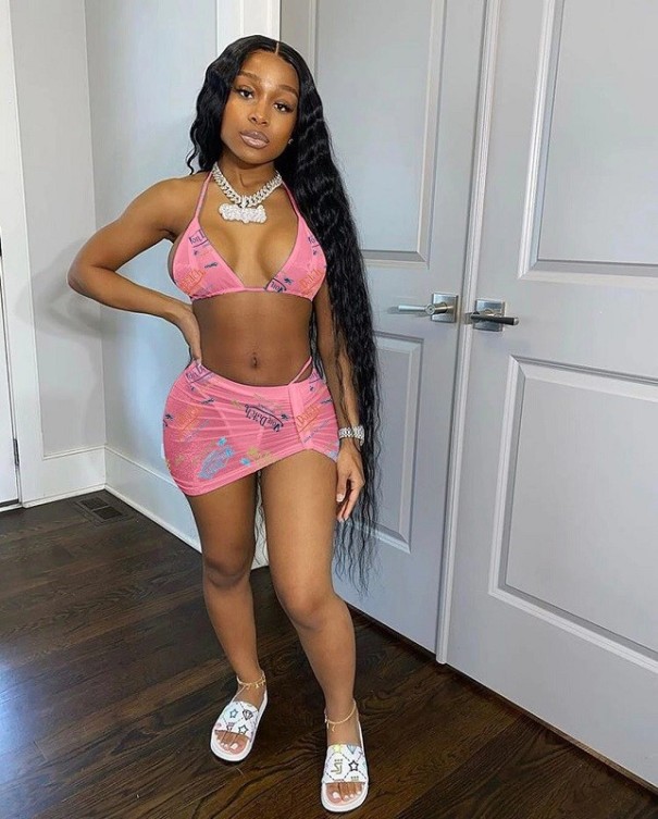 Bikini e gonna da donna P961 rosa L