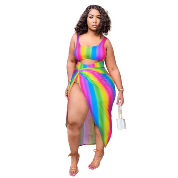 Bikini i spódnica damska P655 4XL