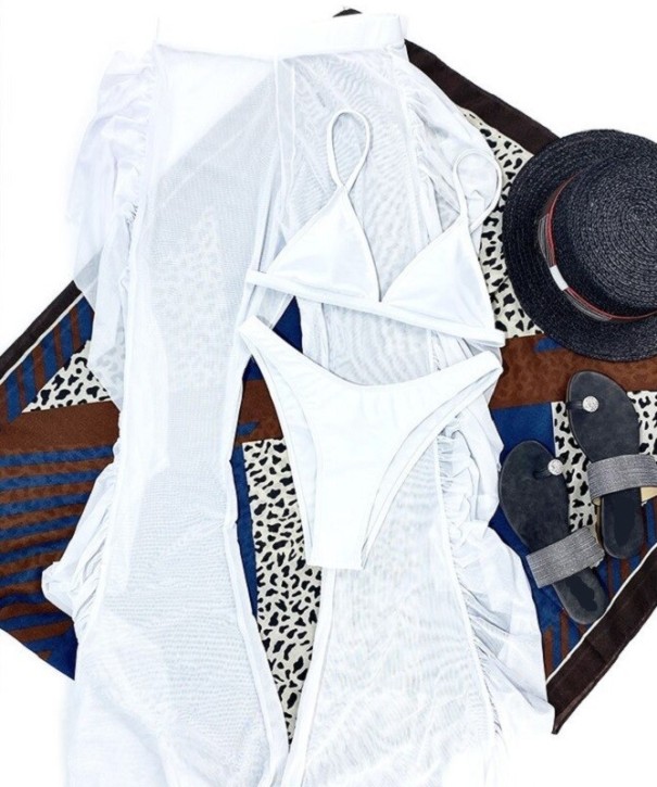 Bikinis et pantalons pour femmes blanc L