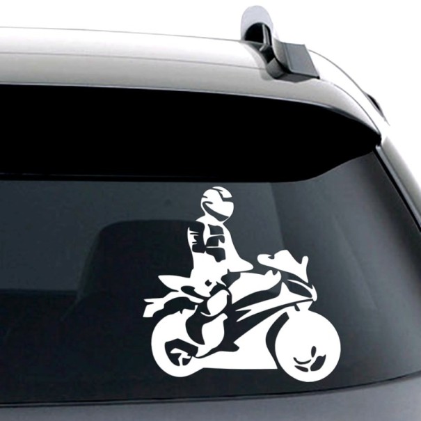 Bildekal - biker vit