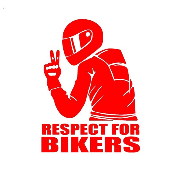 Bildekal respekt för cyklister 2