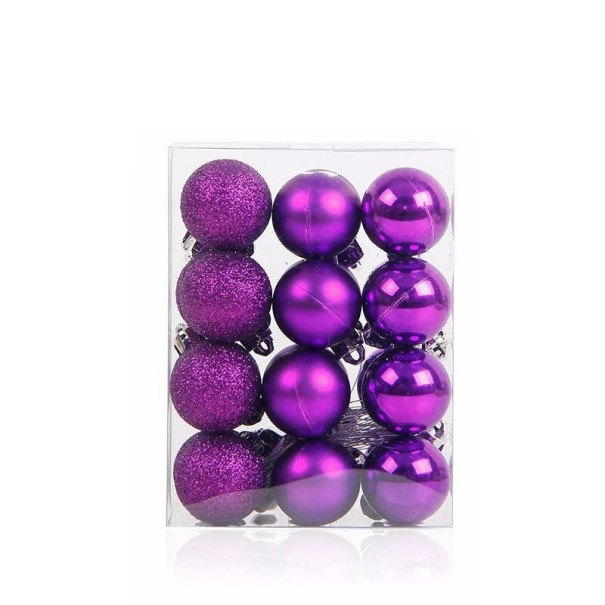 Bile de Crăciun 24 buc violet