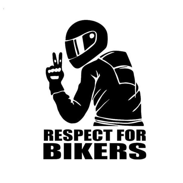 Bilklistermærke respekt for motorcyklister 1