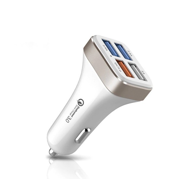 Biloplader 4 USB-porte hvid