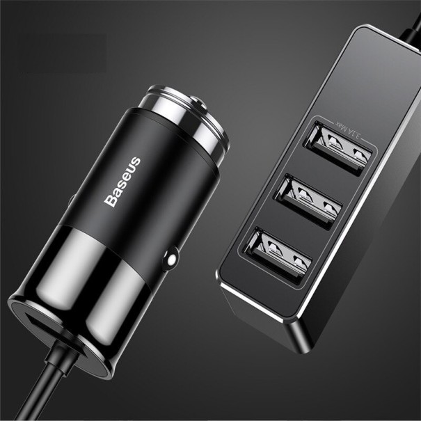 Biloplader 4x USB sort