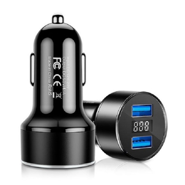 Biloplader Dobbelt USB K762 sort