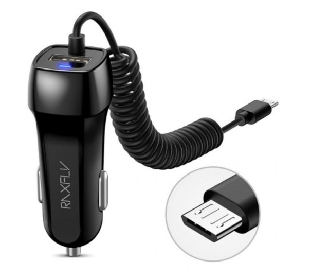 Biloplader med USB-C-kabel, Micro USB, iPhone micro-USB