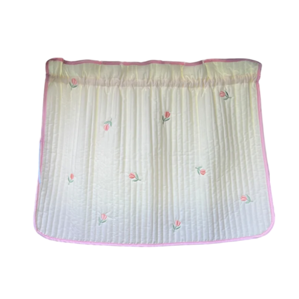 Bilskydd med sugkoppar 69 x 49 cm Vit med rosa tulpanmönster UV-skydd Solskydd för barn 1