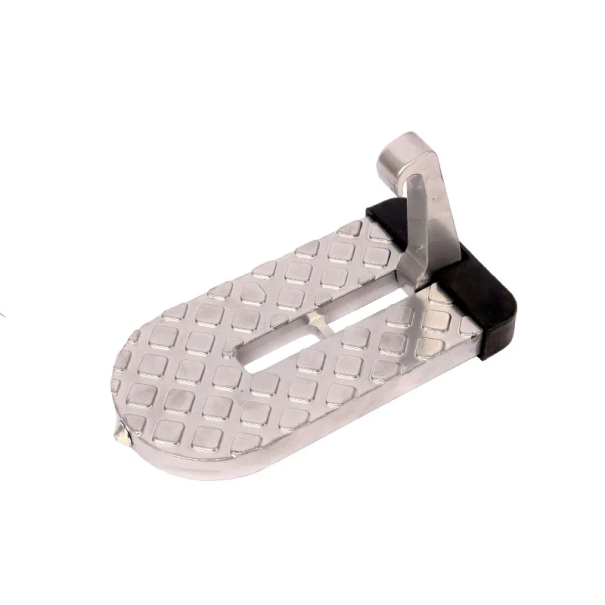Biltrin på dørhængsel 15x7,7 cm Aluminium Legering Sammenklappelig biltrin med en bæreevne på 250 kg Nødspids til at knuse vinduer sølv