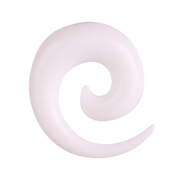Bílý akrylátový spirálový roztahovák 2 mm