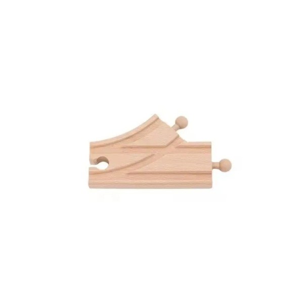 Binario in legno piccolo biforcuto 10,2 x 6,8 x 1,2 cm Divisione del percorso in due direzioni Parte pratica per la creazione di ramificazioni e l'espansione della ferrovia in legno 1
