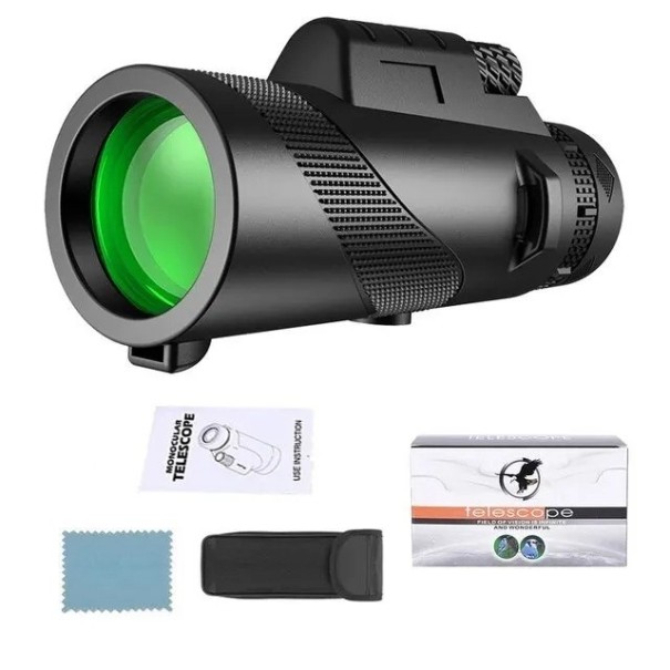 Binoclu HD monocular puternic Binoclu portabil Binoclu cu rază lungă de acțiune 80x100mm negru