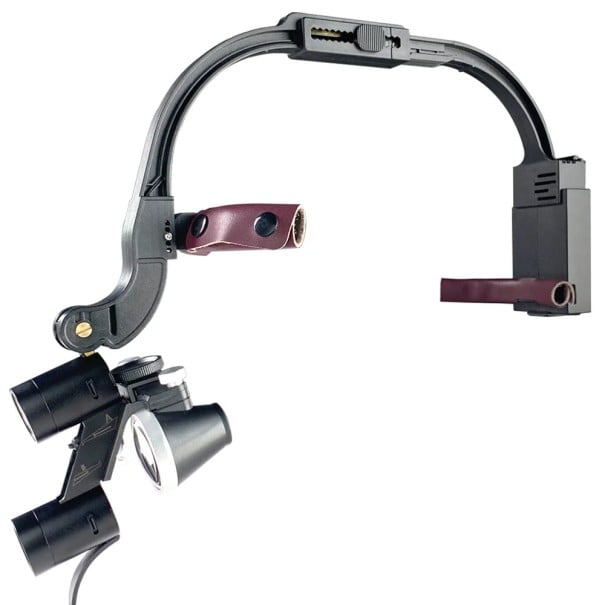 Binokularna lupa dentystyczna 2,5x z oświetleniem LED i akumulatorem, chirurgiczna lampa dla dentystów, lampa medyczna 5W 2000mA, zasilacz 5V 1A 1