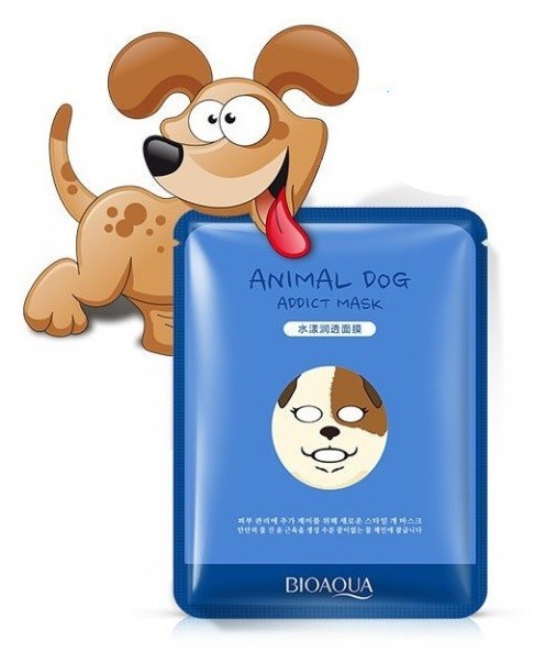 BIOAQUA maschera per il viso con motivi animali J481 cane