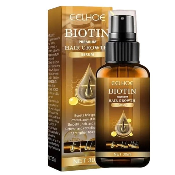 Biotin Spray til Hårvækst 30ml Forebyggelse af Hårtab Regenerering af Hovedbund Tykning af Hår Genopretning af Skadede Hår Behandling til Mænd 1