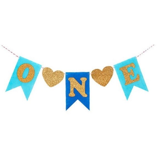 Birthday Garland 1 Year blue
