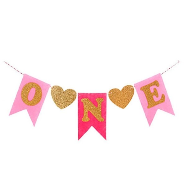 Birthday Garland 1 Year pink