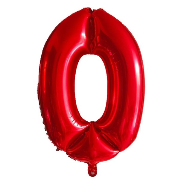 Birthday Red Balloon with Number 100 cm 0