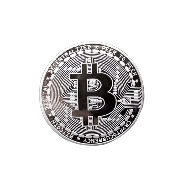 Bitcoin-mønt sølv