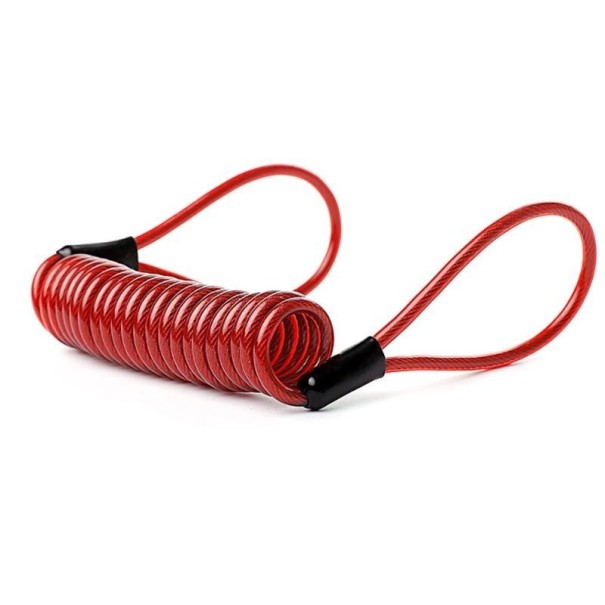 Biztonsági kábel motorkerékpár-zárhoz 150 cm piros