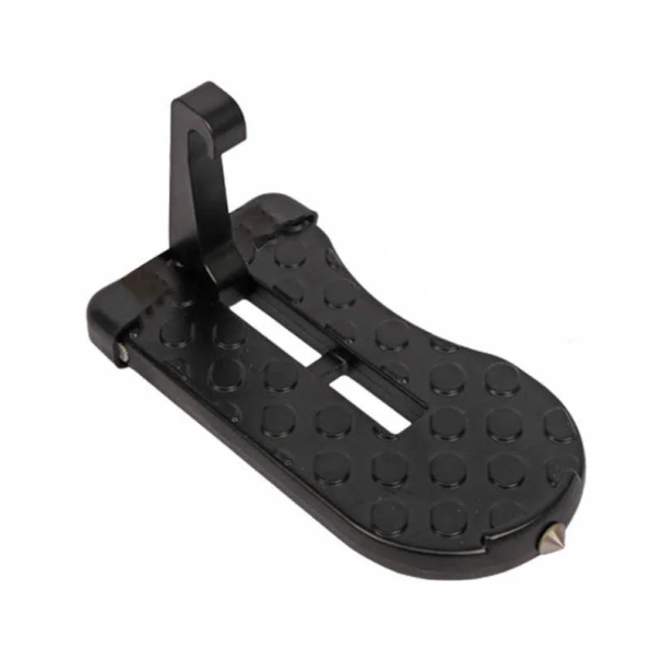 Black Aluminium Car Door Hook Step 15 x 7.7 cm Load Capacity 250 kg Universal Step Platform with Glass Breaking Spike 1