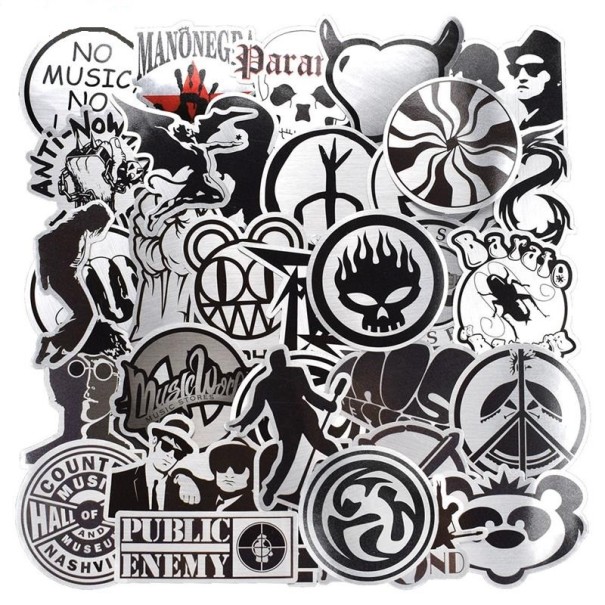 Black and White Stickers 50 pcs E241 1
