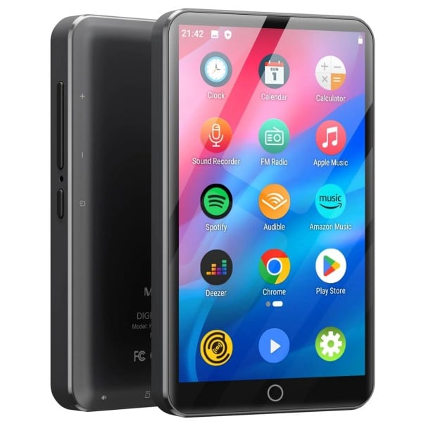 Black or White MP3 MP4 Player H1 Pro 4" Display Touch Control Video Bluetooth 8-Core Processor SD Card Slot Android Wi-Fi black