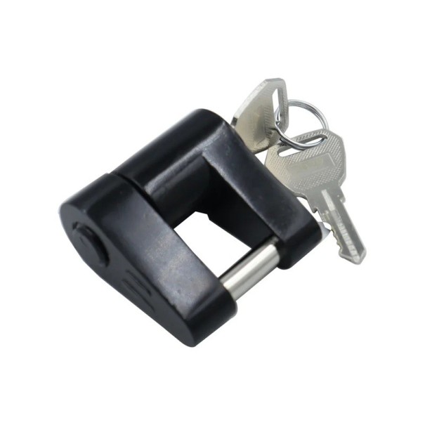 Black Padlock for Trailers Durable Anti-Theft Lock for Motorhomes, Trucks and Trailers Robust Protection for Tow Bars 1