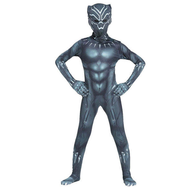Black Panther kostym Chlapecký kostym Cosplay Black Panthera Black Panther dräkt Karneval kostym Halloweensk mask Superhjälte dräkt L